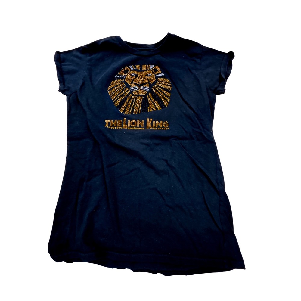 Disney The Lion King Broadway Musical Rhinestone Graphic Tee Shirt Black Small